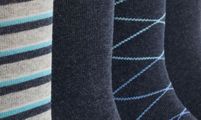 Shop Calvin Klein Assorted 4-pack Dress Socks In Dark Denim Htr