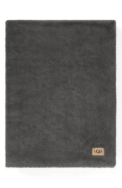 Shop Ugg Marcella Faux Fur Throw Blanket In Charcoal