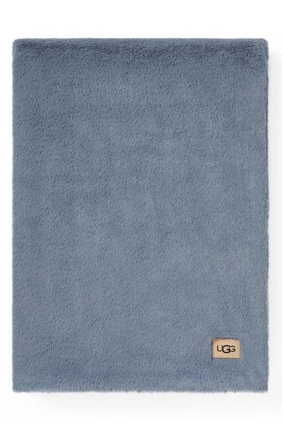 Shop Ugg Marcella Faux Fur Throw Blanket In Chambray