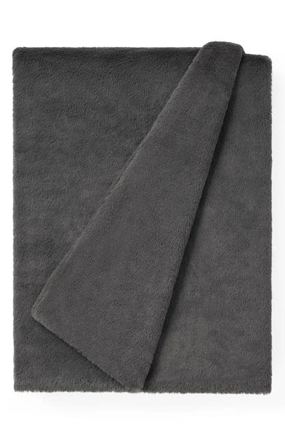 Shop Ugg Marcella Faux Fur Throw Blanket In Charcoal