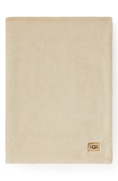 Shop Ugg Marcella Faux Fur Throw Blanket In Lt Sand