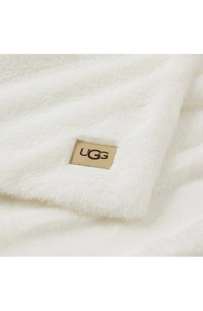 Shop Ugg Marcella Faux Fur Throw Blanket In Snow