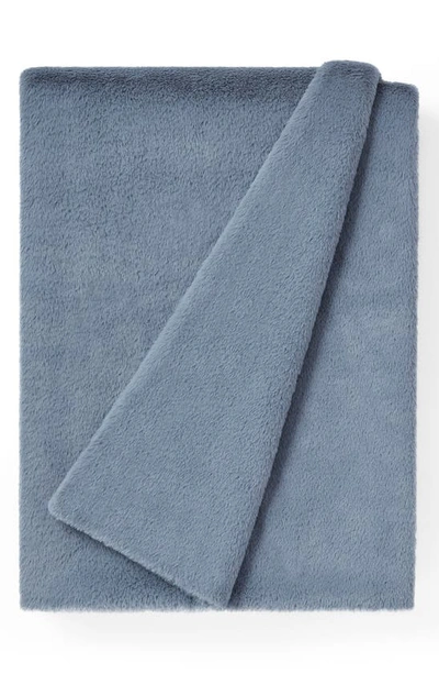 Shop Ugg Marcella Faux Fur Throw Blanket In Chambray