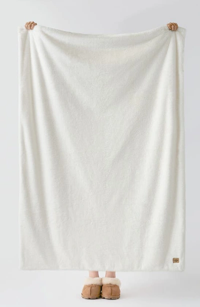 Shop Ugg Marcella Faux Fur Throw Blanket In Snow