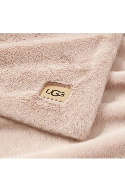 Shop Ugg Marcella Faux Fur Throw Blanket In Lt Quartz