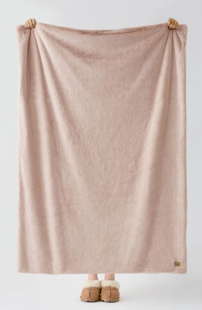 Ugg Marcella Faux Fur Throw Blanket In Lt Quartz