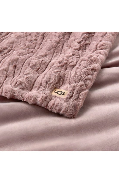 Shop Ugg Ismay Faux Fur Throw Blanket In Cliff