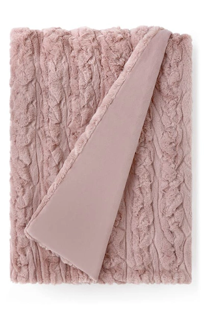 Shop Ugg Ismay Faux Fur Throw Blanket In Cliff