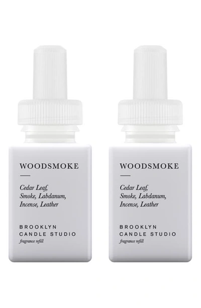 Shop Pura X Brooklyn Candle 2-pack Diffuser Fragrance Refills In Woodsmoke