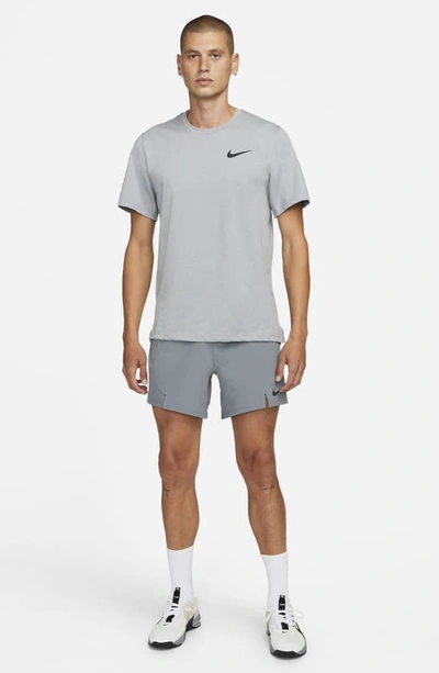 Shop Nike Pro Dri-fit Performance T-shirt In Particle Grey/ Black