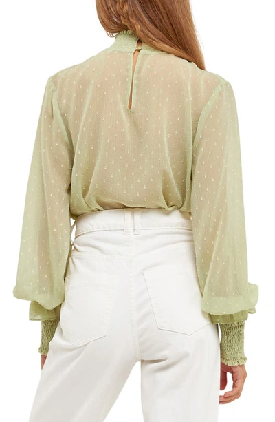 English Factory Swiss Dot Blouse In Sage