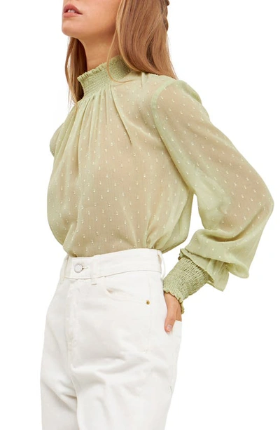 English Factory Swiss Dot Blouse In Sage