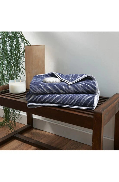 Shop Uchino Shibori Jacquard Bath Towel In Indigo