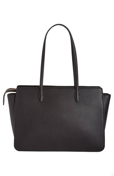 Shop Tory Burch Robinson Leather Tote In Black/black