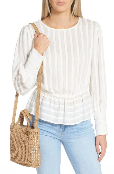 Madewell The Small Transport Straw Crossbody In Seed Khaki