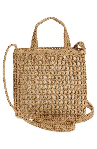 Madewell The Small Transport Straw Crossbody In Seed Khaki