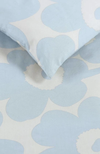 Shop Marimekko Pieni Unikko Floral Duvet Cover & Sham Set In Blue