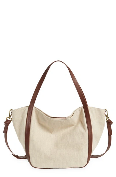 Madewell The Sydney Cotton & Linen Blend Tote Bag In Cloud Lining