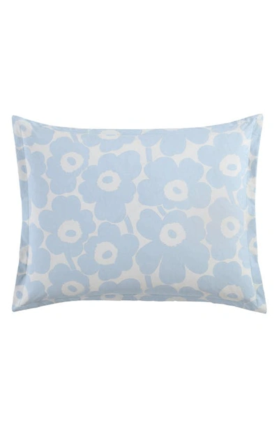 Shop Marimekko Pieni Unikko Floral Duvet Cover & Sham Set In Blue