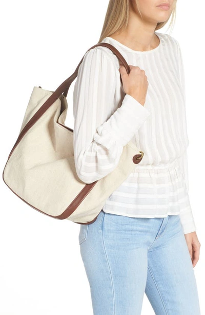 Madewell The Sydney Cotton & Linen Blend Tote Bag In Cloud Lining