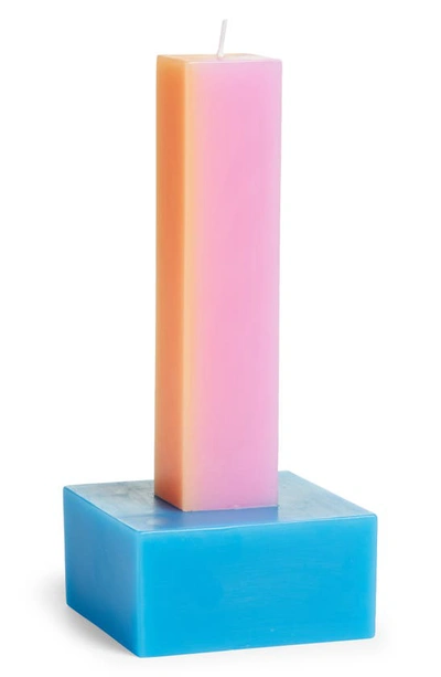 Shop Areaware Happiness Pillar Candle In Orange/ Pink