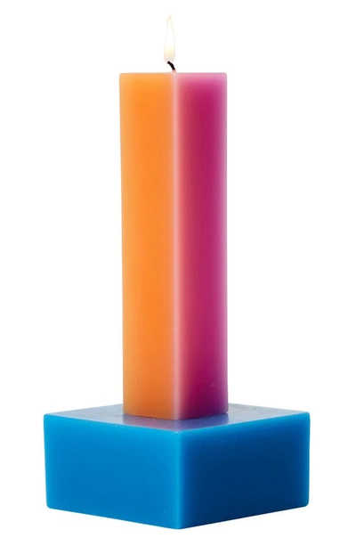 Shop Areaware Happiness Pillar Candle In Orange/ Pink