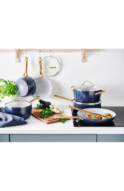 Shop Greenpan Reserve 10-piece Ceramic Nonstick Cookware Set In Oxford Blue