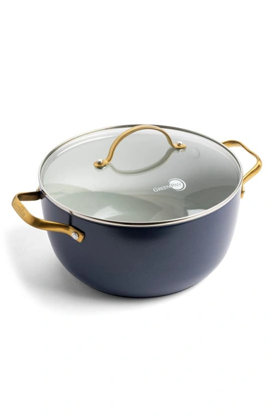 Shop Greenpan Reserve 10-piece Ceramic Nonstick Cookware Set In Oxford Blue