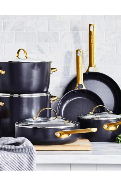 Shop Greenpan Reserve 10-piece Ceramic Nonstick Cookware Set In Black