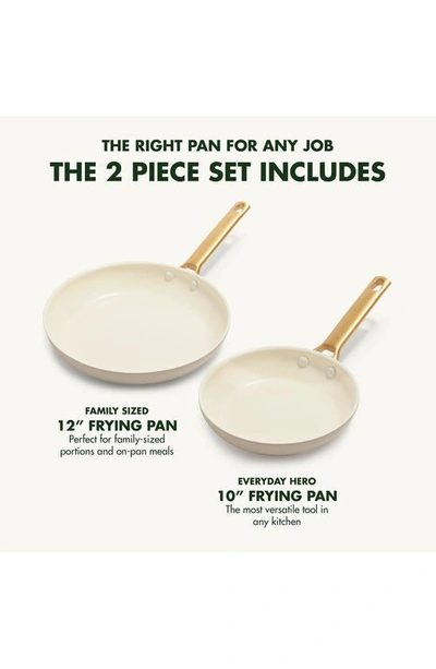 Shop Greenpan Reserve Set Of 2 Ceramic Nonstick Frying Pans In Taupe