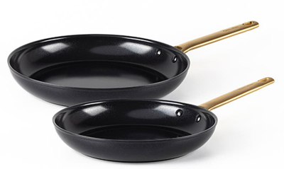 Shop Greenpan Reserve Set Of 2 Ceramic Nonstick Frying Pans In Black