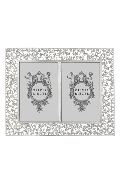 Shop Olivia Riegel Isadora 4 X 6-inch Double Picture Frame In Silver