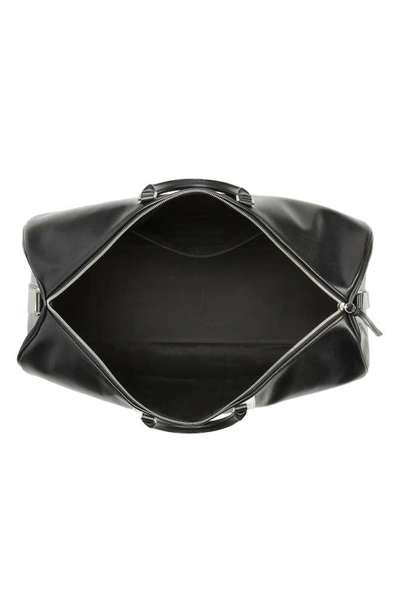 Shop Palm Angels Classic Track Leather Travel Bag In Black White