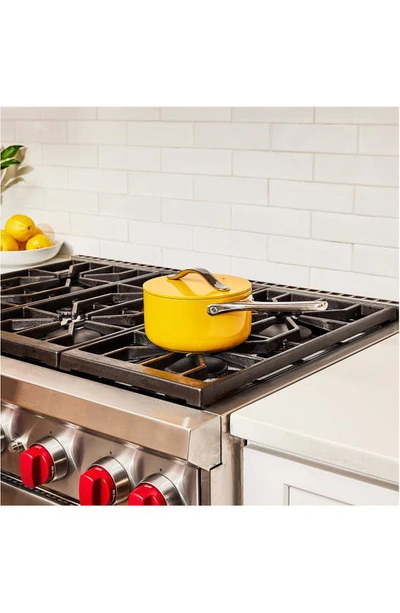 Caraway Nonstick Ceramic 1.75-quart Sauce Pan With Lid In Marigold