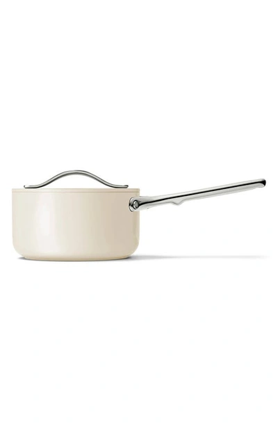 Caraway Nonstick Ceramic 1.75-quart Sauce Pan With Lid In Cream