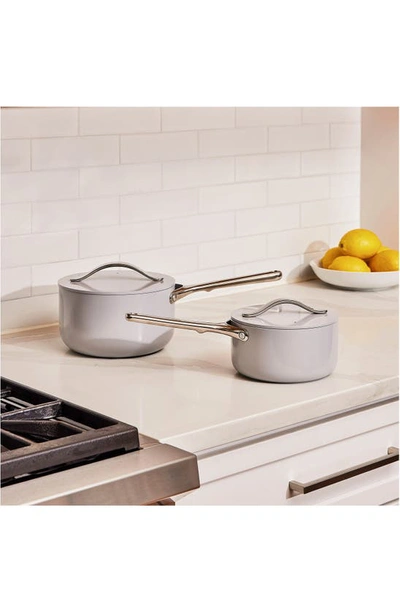 Caraway Nonstick Ceramic 1.75-quart Sauce Pan With Lid In Gray
