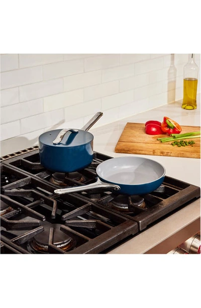 Caraway Nonstick Ceramic 1.75-quart Sauce Pan With Lid In Navy