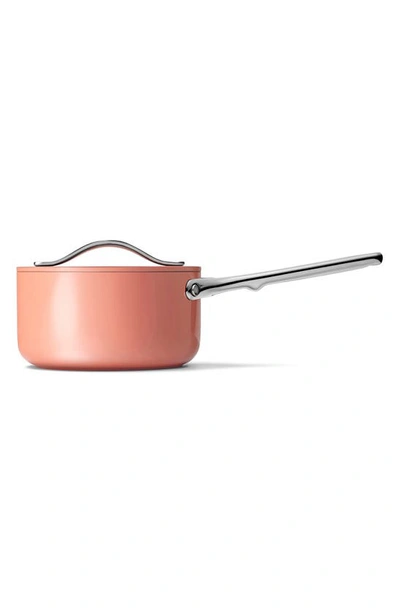 Caraway Nonstick Ceramic 1.75-quart Sauce Pan With Lid In Perracotta