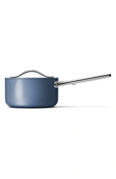 Shop Caraway Nonstick Ceramic 1.75-quart Sauce Pan With Lid In Navy