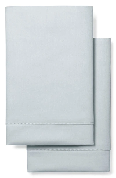 Shop Boll & Branch Set Of 2 Percale Hemmed Pillowcases In Shore