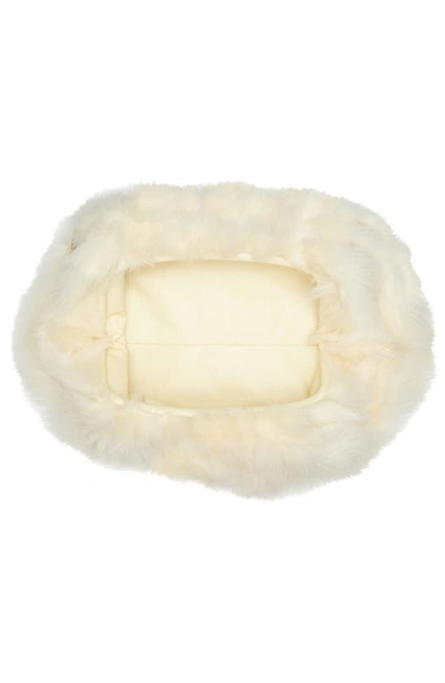 Bottega Veneta The Pouch Stud Embellished Genuine Shearling Clutch In Camomile-m Brass