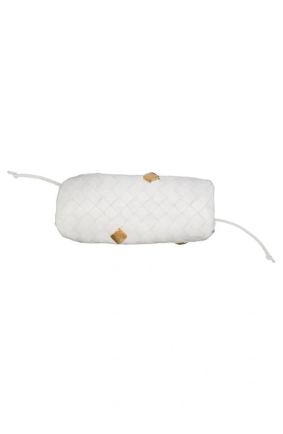 Bottega Veneta Mini Studded Intrecciato Pouch Crossbody Bag In Chalk-m Brass