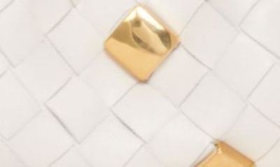 Bottega Veneta Mini Studded Intrecciato Pouch Crossbody Bag In Chalk-m Brass