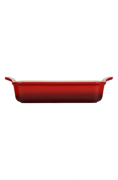 Shop Le Creuset Heritage 4-quart Rectangular Stoneware Dish In Cerise