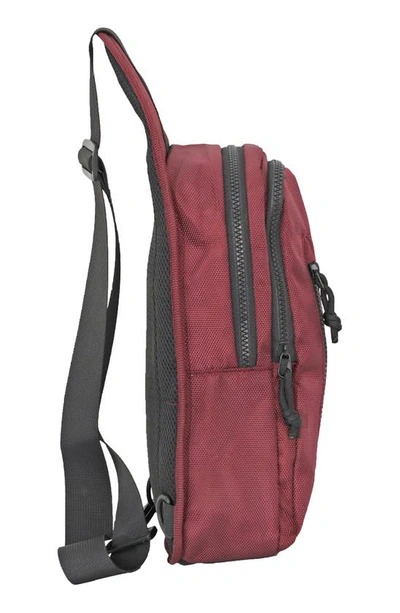 Shop Save The Ocean Recycled Polyester Sling Bag In Burgundy