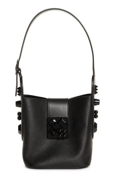 Christian Louboutin Carasky Mini Stud Bucket Shoulder Bag In Black