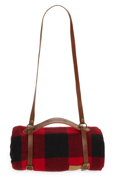 Pendleton Motor Robe Wool Throw Blanket With Carrying Straps In Rob Roy