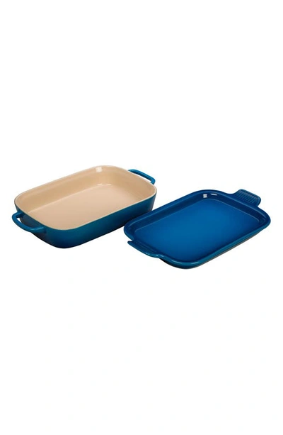 Le Creuset Stoneware Rectangular Dish & Platter Lid In Marseille
