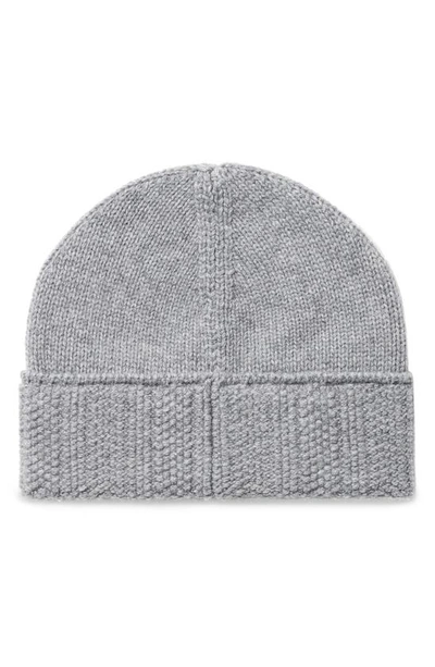 Zegna Logo Patch Cashmere Beanie In Vicuna