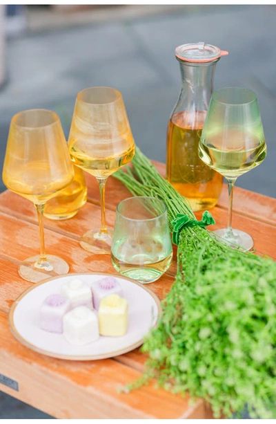 Shop Estelle Colored Glass Set Of 6 Stem Wineglasses In Lavender